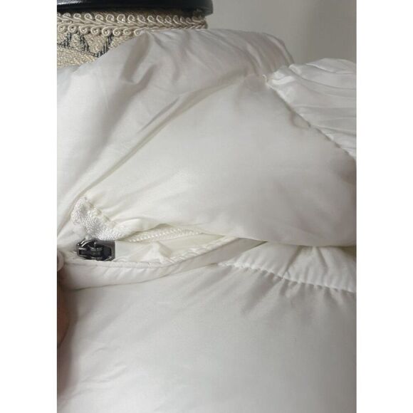 Womens Puffer Coat White M Charter Club Hooded Packable Removable Hood - Picture 8 of 8